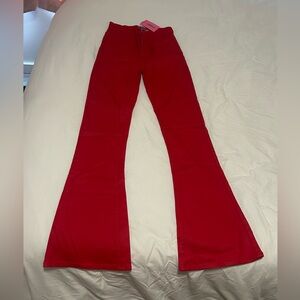 Edikted Red Flare Pants